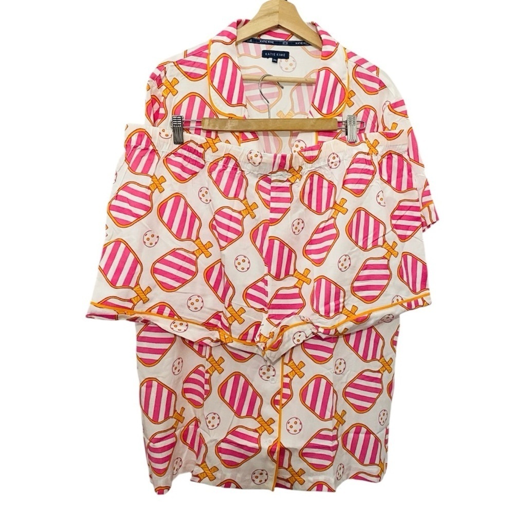 New Katie Kime Pickleball Novelty Print Pajama Short Set NWOT Size 3XL / 2XL - Picture 5 of 16